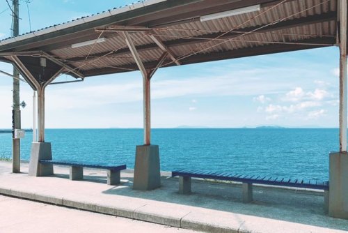 This picturesque train station reminds me of Spirited Away railway and Hisaishi beautiful “Sixth sta