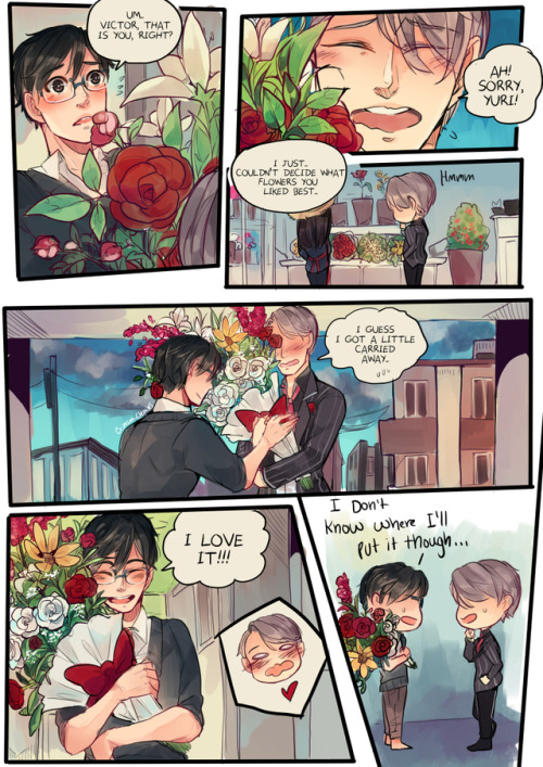 crimson-chains:  Yuri got a little snooze on Victor’s lap after some good food! ^w^He also has an apartment filled with flowers now too XDCan’t wait for the next update?See works in progress and also finished pages 2 days before the public by becoming
