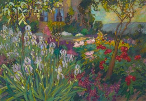 Le Jardin aux Iris  -  Robert Antoine Pinchon  c.1920Oil on canvas