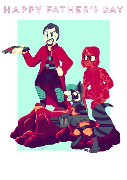 Happy Fathers Day Dad, My Dads A Huge Fan Of Guardians Of The Galaxy So I Decided To Draw Me, Mum And