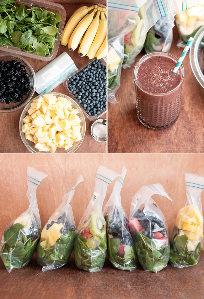 happyvibes-healthylives:   Frozen Green Smoothie Packs 