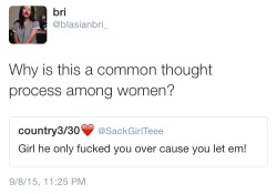 blasianxbri:  We’re creating our own monsters by allowing a culture where men can shove a knife in our back and women are expected to respond with guilt and unreasonable internalization of an issue that is not our own.  It’s almost as if some people