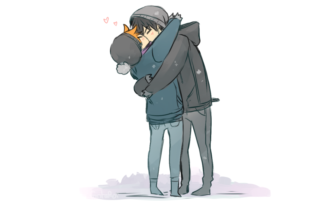fantakoi:  first snow ❄ hinata is so cute when he’s excited, and kageyama doesn’t