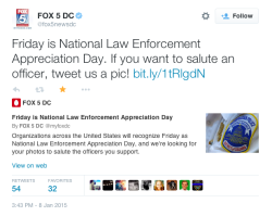 milliondollarnigga:  justice4mikebrown:  January 8 Twitter responds to National Law Enforcement Appreciation Day   Why they do this to themselves?