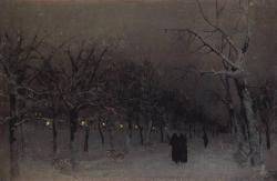 russian-style:  Isaac Levitan - Boulevard in winter, 1883 