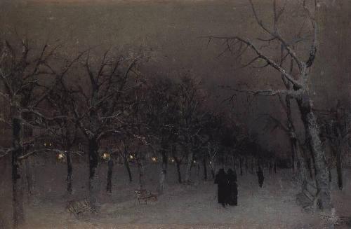 russian-style: Isaac Levitan - Boulevard in winter, 1883