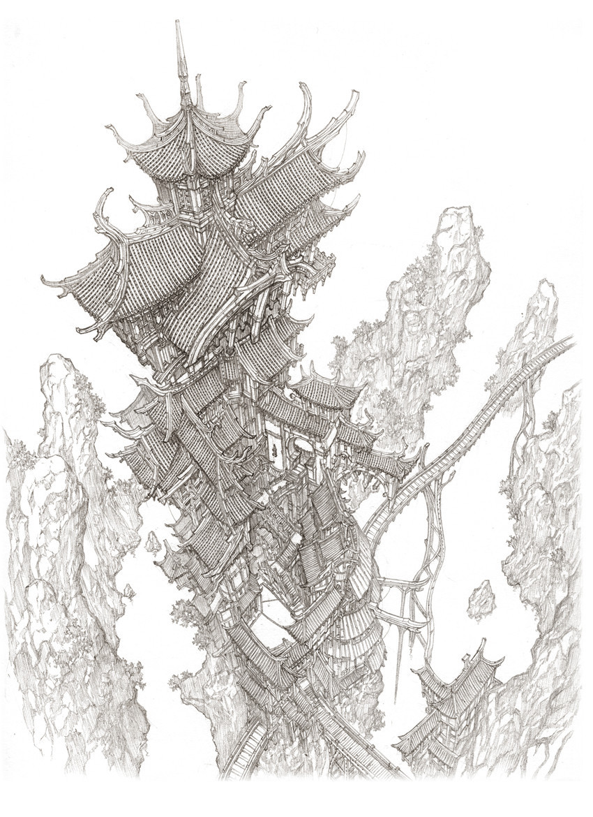archatlas:  Intricate Fantasy Worlds Lose yourself inside South Korean artist Jung