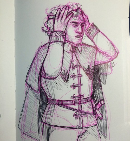 [sobbing] i love this fuckign family[ID: Four pictures of ink sketches. The first is of Samot, a man