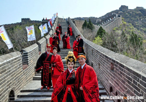  On April 11, the two came together as 21 married couples celebrated a traditional Chinese wedding c