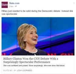 listenuppnow:  fiercefatfeminist:  mindcrankismycommander:  edieismene:  Online media vs online polls  The fuckery  One of her billionaire campaign contributors must own all the major media outlets   Pay attention to this 