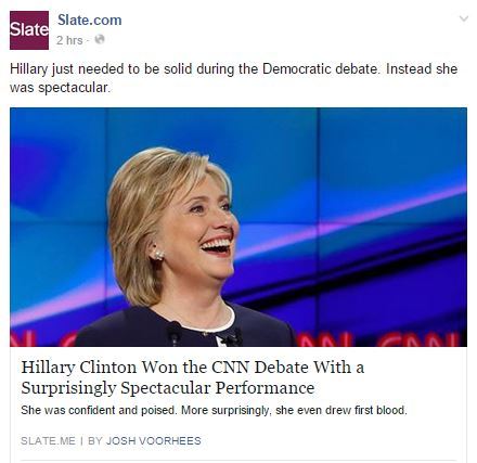 reallymadscientist:  edieismene:  Online media vs online polls  What did you expect? One of Hillary’s top financial contributors is TWC, who owns CNN and others. They’re not going to glorify the guy who is outspoken against media manipulation and