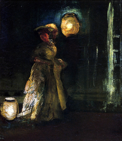 Girl with Japanese Lanterns Artist: Everett ShinnYear: 1912Type: Oil on canvas