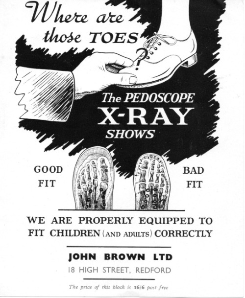 The Shoe Fitting X-ray Machine &mdash; The Pedoscope,Many of us probably remember our parents buying