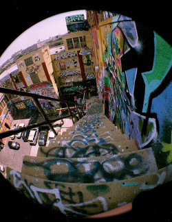 brutalgeneration:  5pointz stairs … (rip) by arieℓℓito on Flickr.