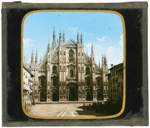 Milan, Rome &amp; Venice, Glass-plate slide for a magic-lantern show, from the Stanley Cavaye Collec