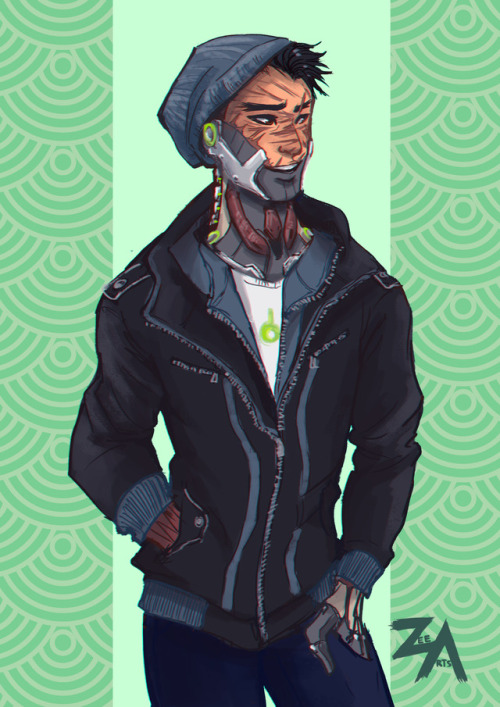 zeearts:a casual Genji, requested by @princesspeepo for her birthday 