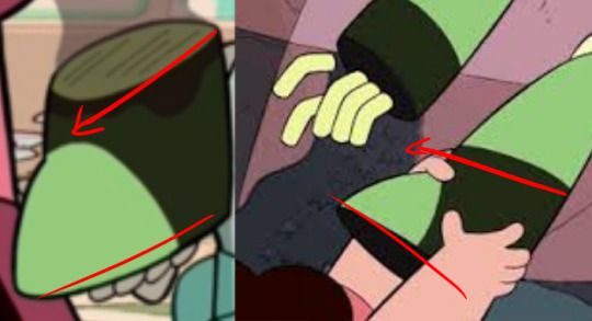 nerdgul:  ok guy! check this out  see how peridot’s leg ‘enhancers’ are slightly tilted at the part that she would basically be standing on.  and you know how in the ‘7 15 2′ she was having trouble getting used to the stilts that steven gave