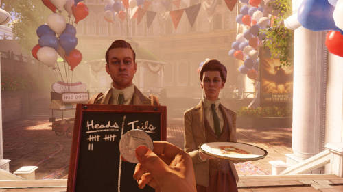 saveroomminibar:  Bioshock Infinite. The Lutece Twins.by Claire Hummel. shoomlah:  More of my vis dev work for Bioshock: Infinite! (You can see my concepts for young Liz over yonder in this post) Sooo I also got to work on designing Robert and Rosalind,