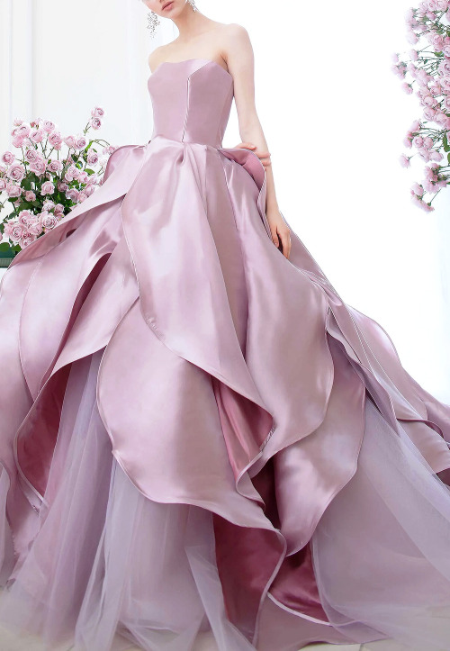 evermore-fashion:Favourite Designs: Kiyoko Hata ‘Pink’ Bridal Couture Collection