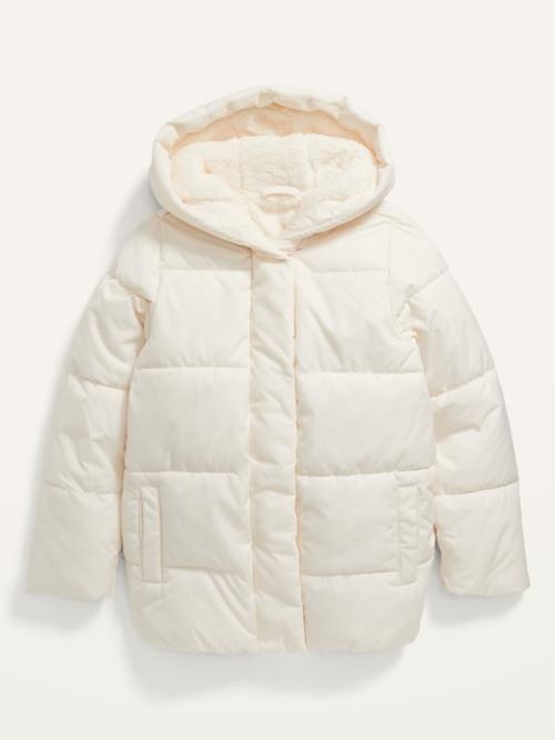 Sherpa Hooded Puffer Jacket