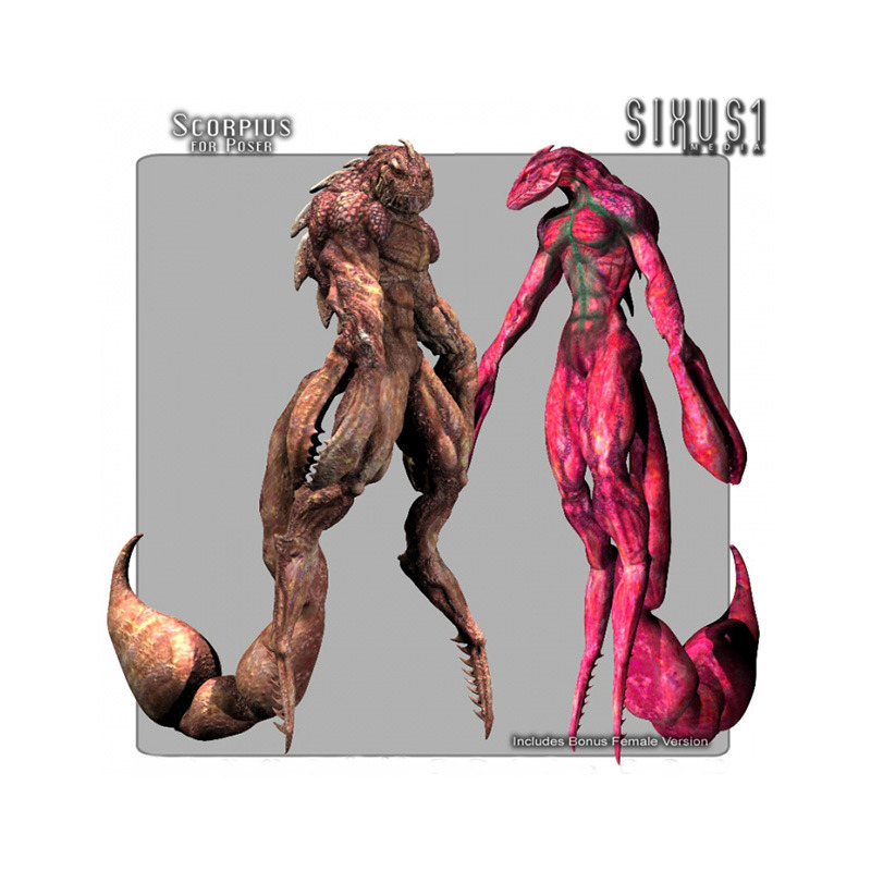 2 Original Figures with Morphs, Textures, and Poses. Offered as part of our LIVE