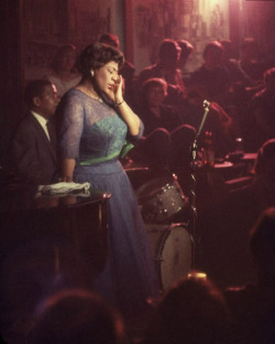 gradientlair:  classicladiesofcolor:  Singer Ella Fitzgerald performing at Mr. Kelly’s nightclub, 1958. [Christine on Flickr]  I am enthralled by this photograph. Perfection.