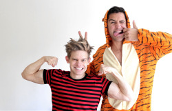 thekeenanblogger:  Happy Halloween from Calvin &amp; Hobbes (Andrew Keenan-Bolger &amp; Scott Bixby)!