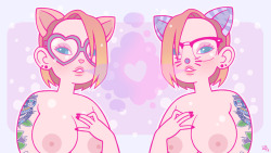 neulinu-nsfw:  a batch of versions of the @beebeego tumblr pop-over header  ♡  I made a bunch of variations for her to choose from because I couldn’t decide on one design ♡    SO CUTE! 💕