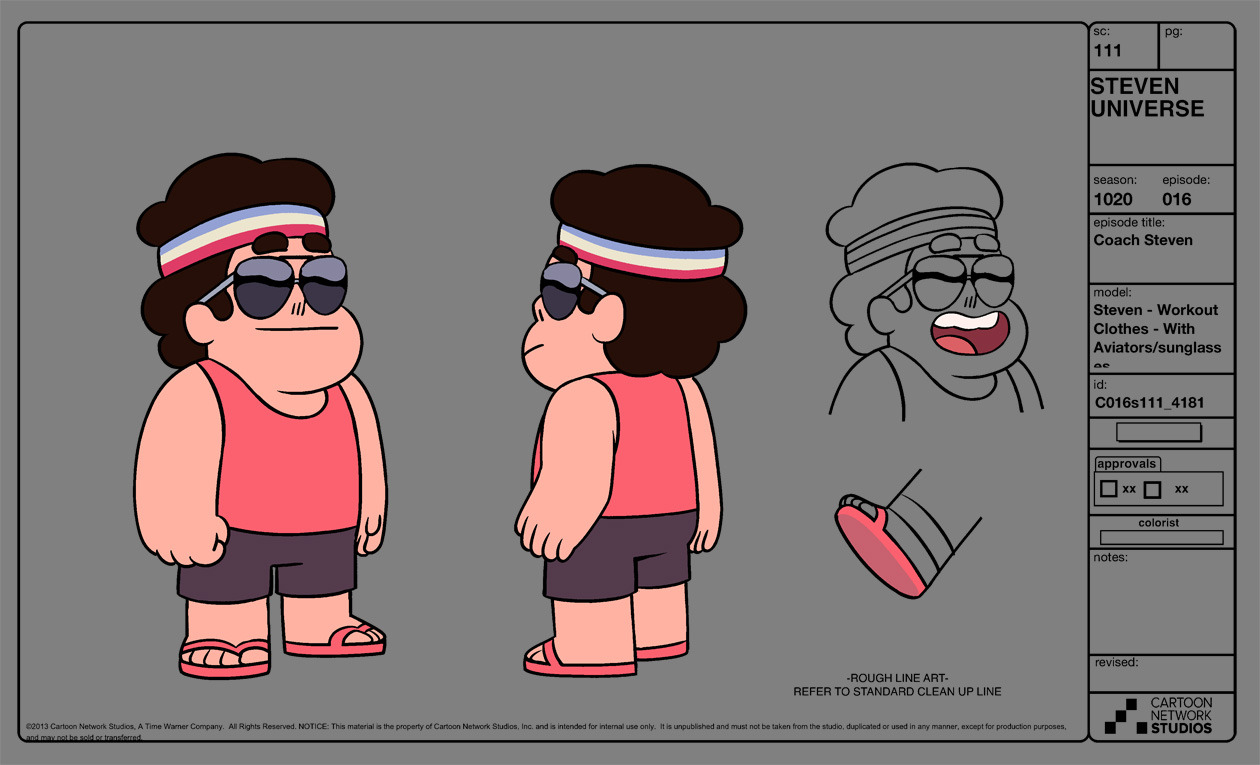 A selection of Character, Prop and Effect designs from the Steven Universe episode Coach