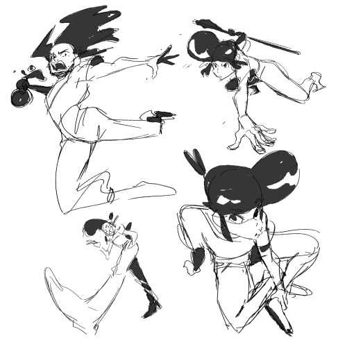 Sketched some poses from references