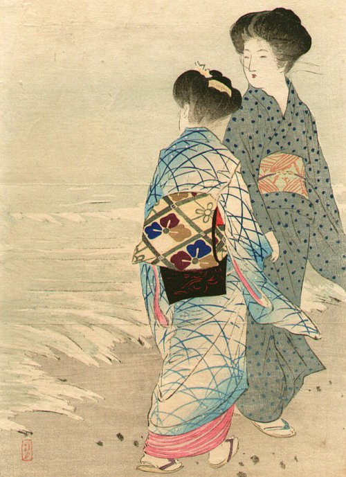 Keishū Takeuchi  -  Seashore,  ca. 1900 Japanese, 1861-1942 Woodblock print