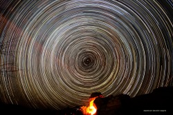   This is what it looks like when you combine 250, 30 second exposures. you can see 5 meteors and 4 planes.