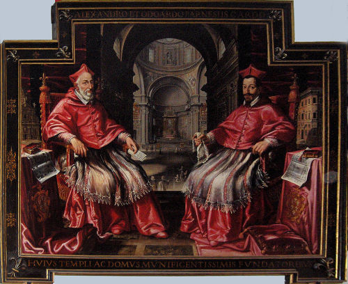 I Cardinali Alessandro Farnese e Odoardo Farnese.Odoardo era figlio di Alessandro Farnese, terzo duc