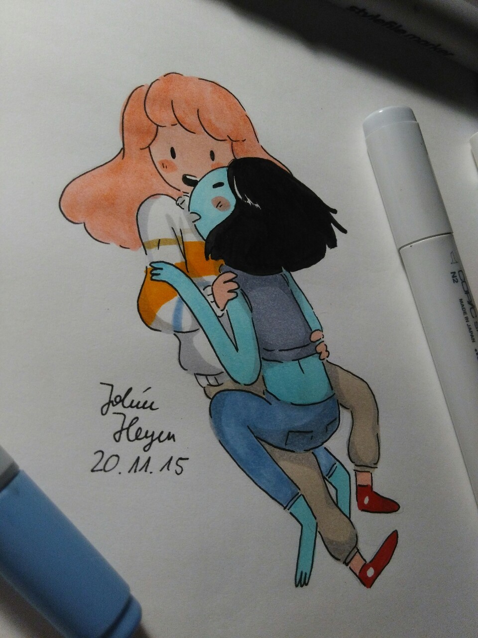 momueki:  PB and Marceline inspired by stephanie rowe’s drawing! 