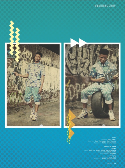 blackmalemodels:  Submission - ‘Remastering the 90’s’ (Pause Magazine) Models - Tyler Wright & Simi Joseph Jaiyesimi Jr Photographer - Christina Ebenezer Stylist - Suzan Selcuk 