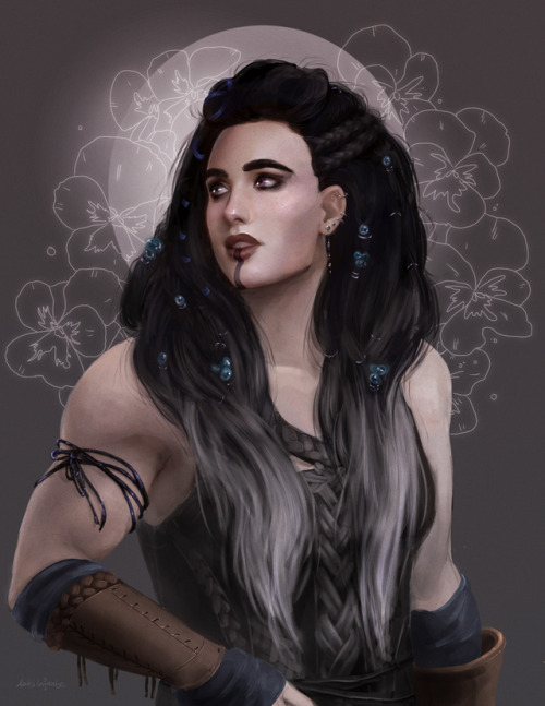 infernallegaycy:softygold:real beefwife hours ✨[id: a painted illustration of yasha from the waist u