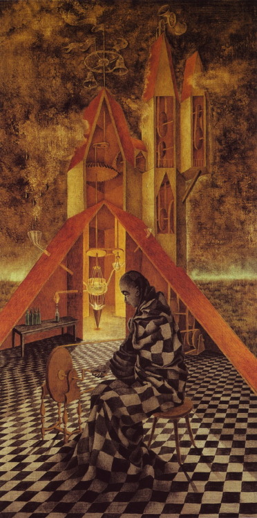 magictransistor:  Remedios Varo. Exploring River of the Source Orinonoco, Dead Leaves, Unexpected View, Creation with Astral Rays, Phenomenon, Creation of the Birds, Mimicry, The Call, The World, Alchemy or the Useless Science (top to bottom). 1940-1960.