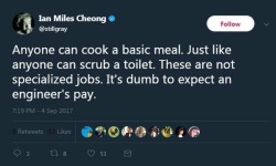 I can remove a 1100 lb traction motor from a subway train in a few minutes. Most anyone can physically do that also, but without my training and experience, it&rsquo;ll take someone else a lot longer and it may not be done as well. Same for cooking and