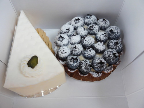 レアチーズケーキとブルーベリータルト