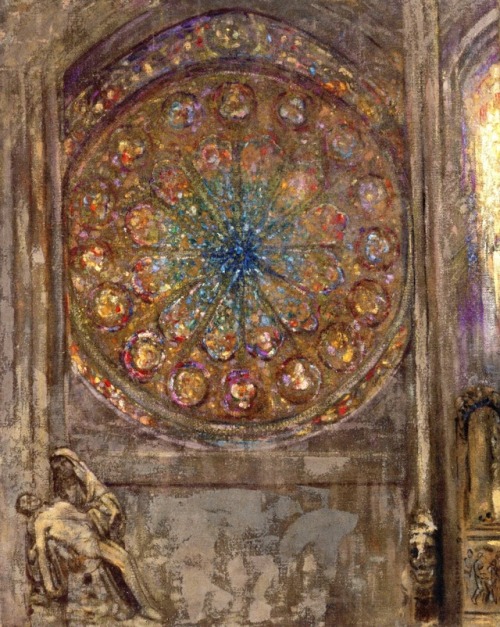 classic-art: Stained-Glass Window Odilon Redon, 1907