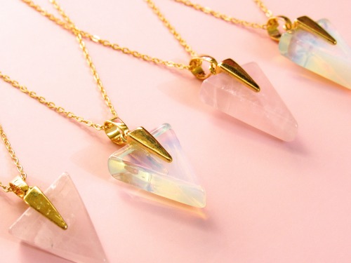 kloica: (New!) Opalite &amp; Rose Quartz Arrow Necklaces by Kloica Accessories HUGE BLACK FRIDAY