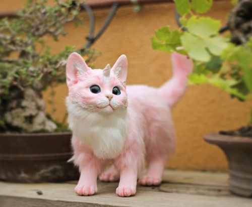 sosuperawesome:Poseable Caticorn Soft SculpturesFuego Fatuo on EtsySee our #Etsy or #Sculpture tags