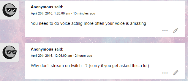 1. ahhh thank you, is it still voice acting if you’re just talking normally? haha,