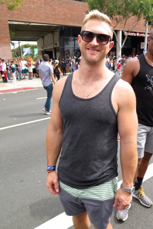 wehonights:  Sexy man Paul Wagner & his friends at LA Pride