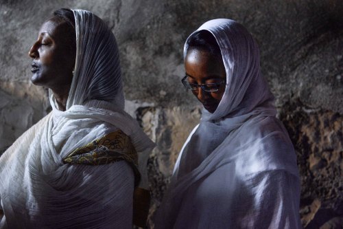 divinum-pacis: Ethiopian pilgrims during the Holy Fire ceremony in Jerusalem.Photo by Aviram Valdman