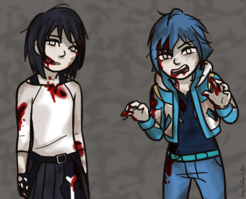 Drawing challenge day 21: draw them as zombies! I would probably die to Sei cuz i can’t take my eyes