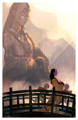 bryankonietzko:  abbydraws:YangchenMy submission piece which was accepted for Gallery Nucleus’ Avatar/Korra Show! (March 7-22 2015) this was inspired by the Tian Tan Buddha in Hong Kong.Happy 10th Anniversary to Avatar:the Last Airbender!An exquisite
