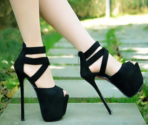 Shy-high heels bring the sexy