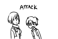 zilleniose:  how eren really greets mikasa (at least in front of jean) 