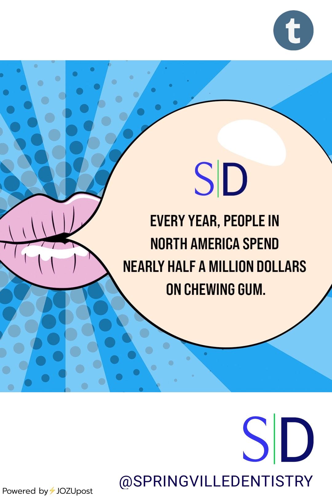 Every year, people in North America spend nearly half a million dollars on chewing gum.
#chewgum #sugarfreegum